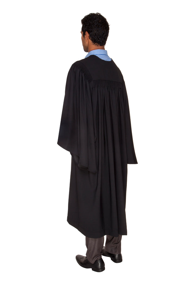 Black St. Mark's College gown from behind