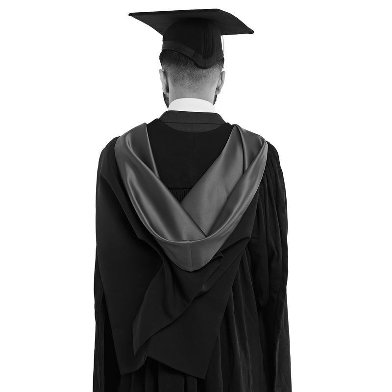 Man wearing a University of Tasmania master's graduation hood
