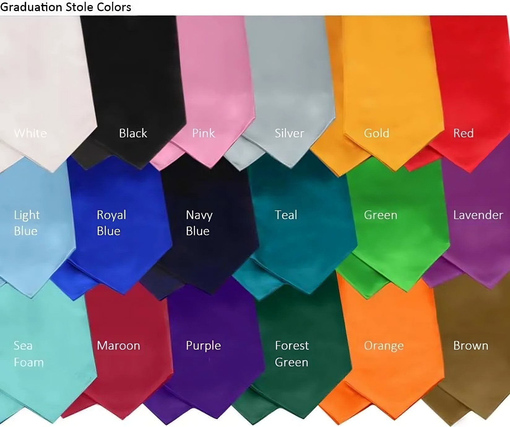 Satin Graduation Stoles – Churchill Gowns