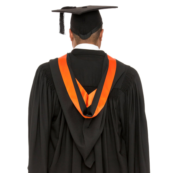 Man wearing a University of Tasmania bachelor of Commerce graduation hood