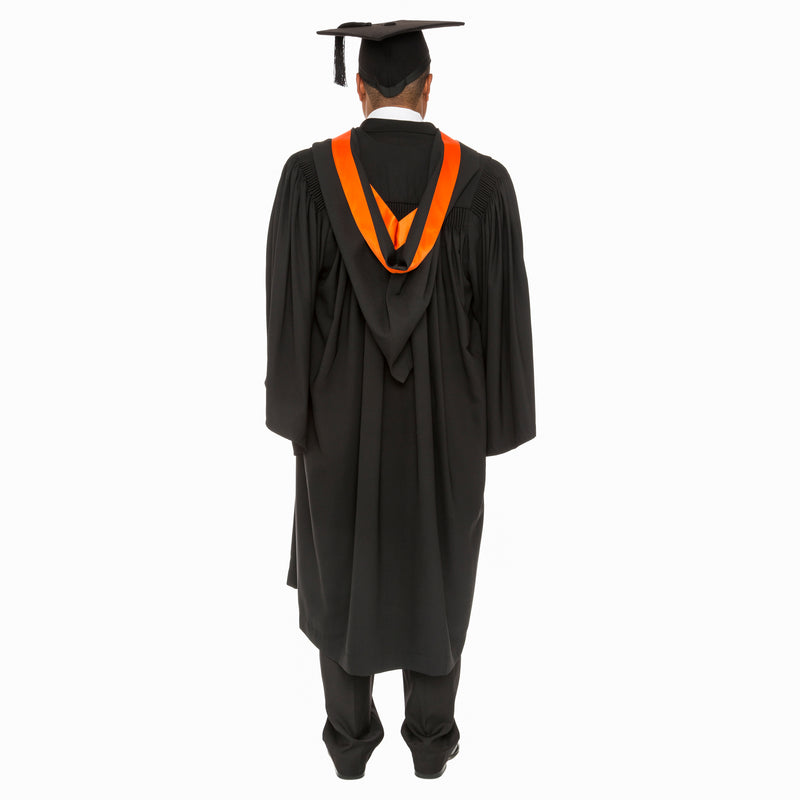 Complete Uni Tasmania bachelor graduation gown and mortarboard 