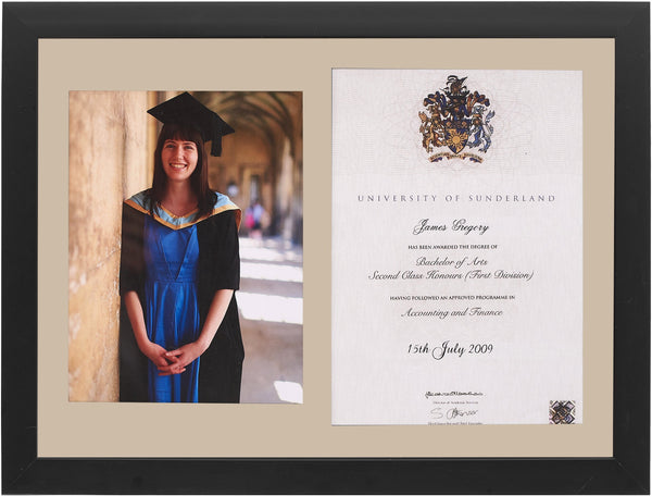 Modern style graduation degree and photo frame