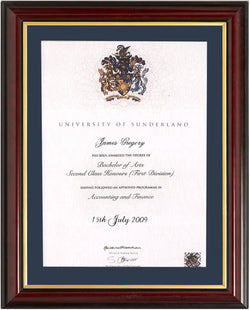 Traditional graduation degree frame 